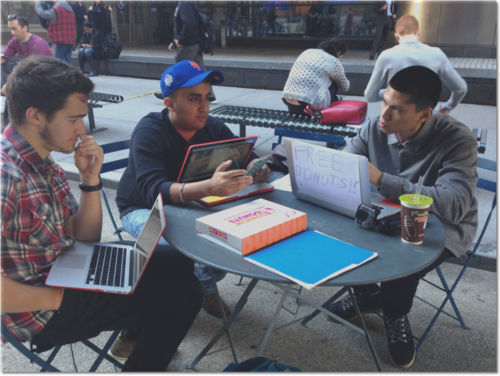 Photo of baseline usability test at Baruch College with Brendan.