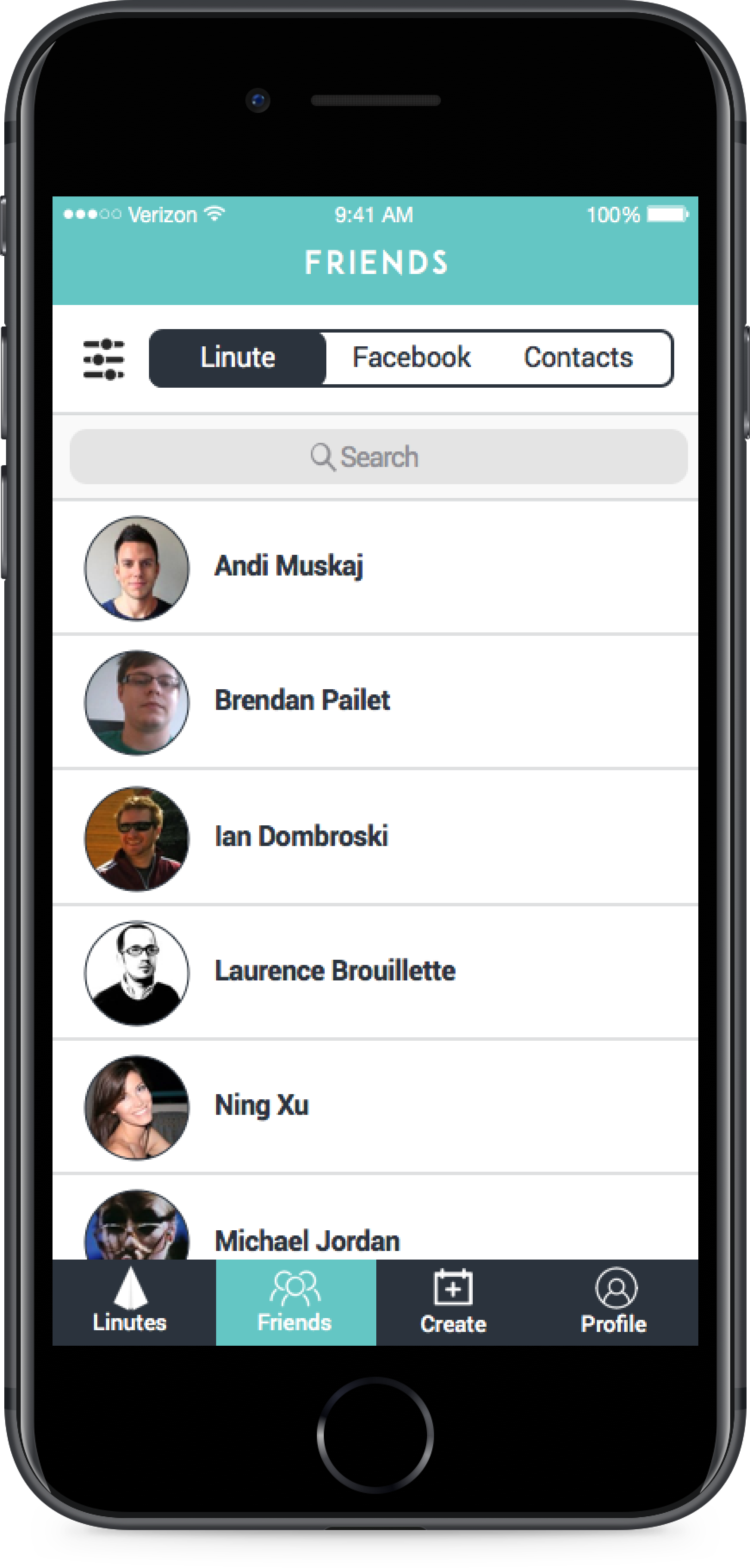 Linute's Friends screen.